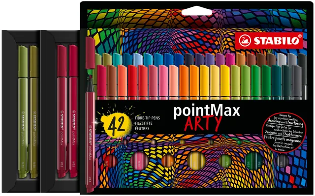 stabilo-pointmax-arty-feutre-de-dessin-pointe-moyenne-tui-carton-x-42-feutres image 1