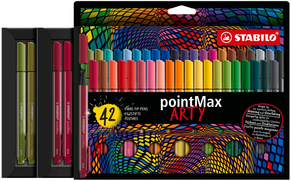 stabilo-pointmax-arty-feutre-de-dessin-pointe-moyenne-tui-carton-x-42-feutres image 1