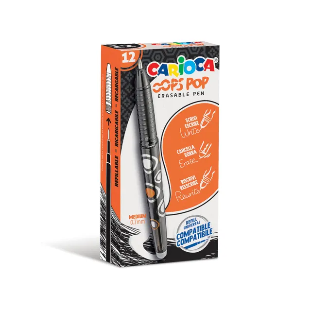 carioca-oops-pop-roller-gel-effa-able-medium-bo-te-x12-noir image 1