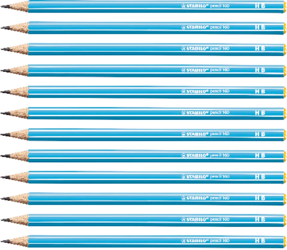 stabilo-pencil-160-lot-de-12-crayons-graphite-hb-mine-2-2-mm-t-te-tremp-e-bleu-c image 1