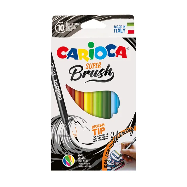 carioca-super-brush-set-de-10-feutres-pinceau-pointe-brush-pour-calligraphie-et- image 1
