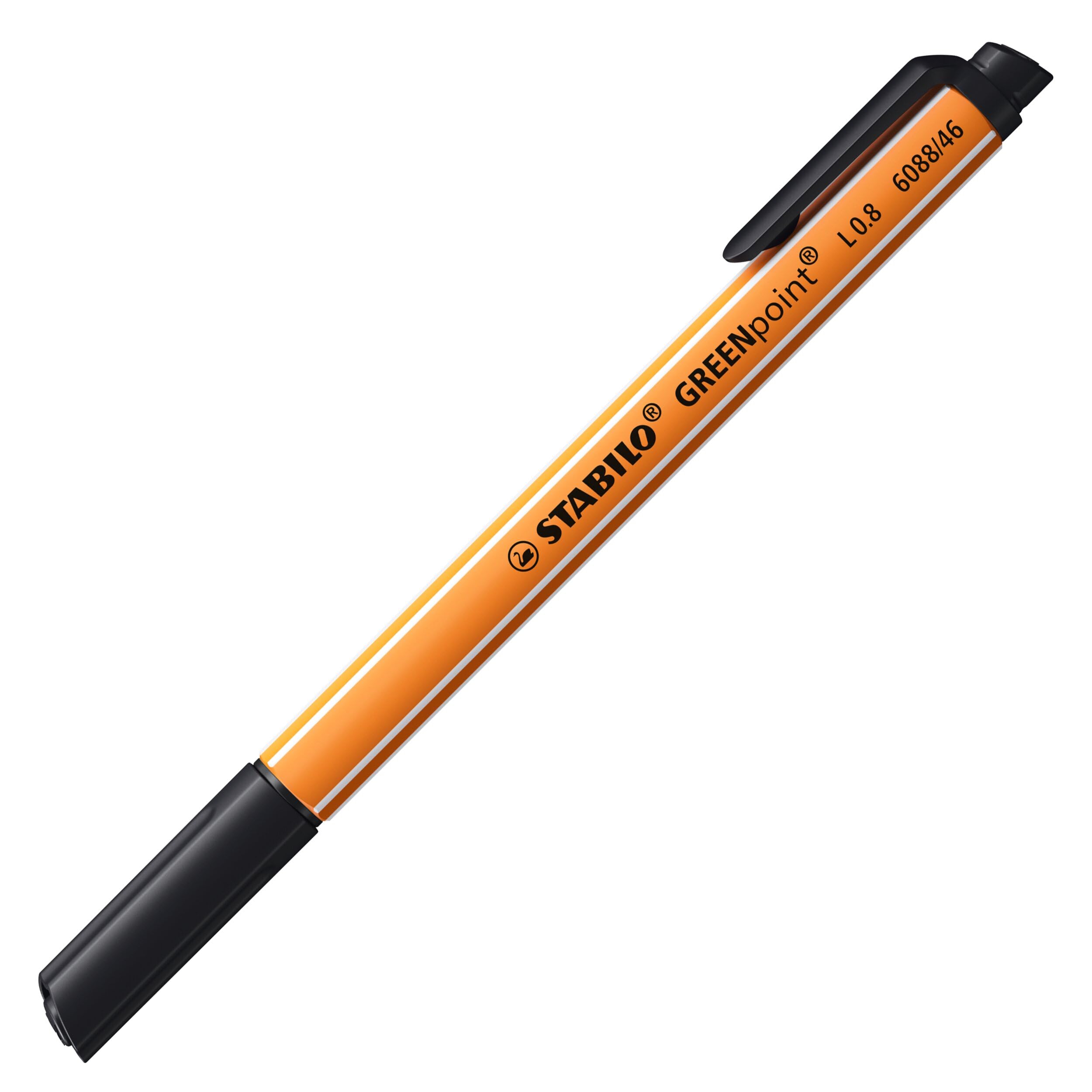 stabilo-greenpoint-lot-de-10-stylos-feutre-pointe-large-0-8-mm-noir image 2