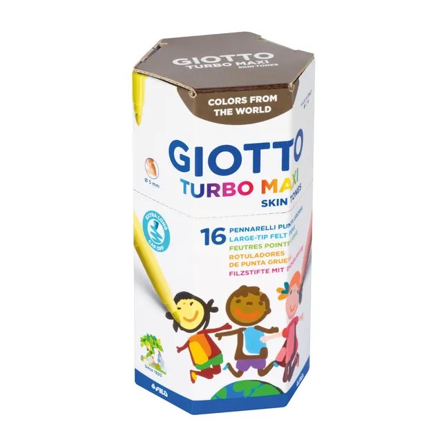 giotto-turbo-maxi-skin-tones-pot-de-16-feutres-tons-peau-pointe-5-mm image 1