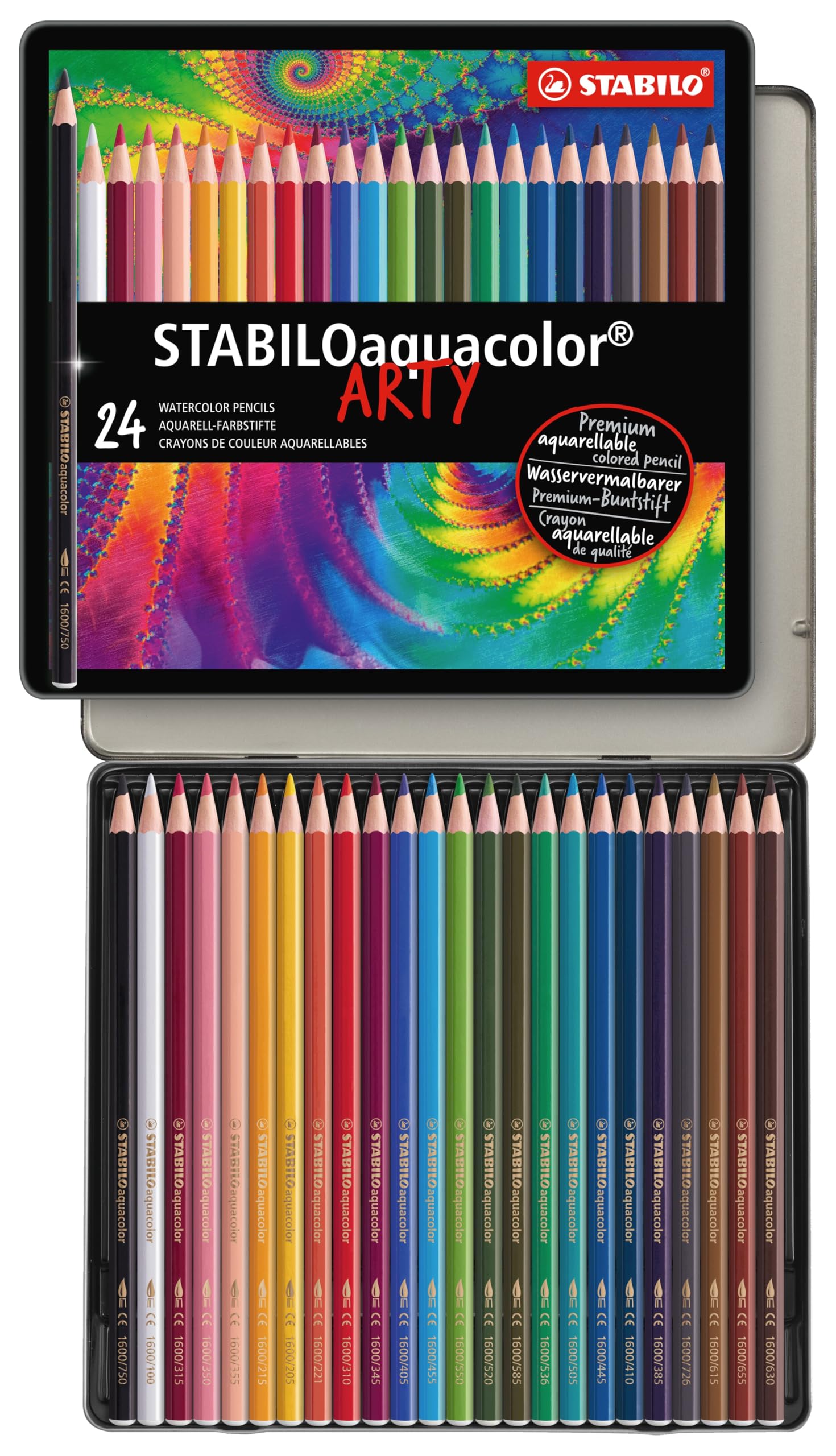 stabilo-aquacolor-arty-crayon-de-couleur-aquarellable-bo-te-m-tal-x-24 image 1