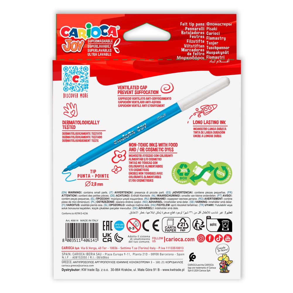 carioca-joy-superwashable-feutres-pointe-fine-2-6-mm-tui-12-couleurs image 2
