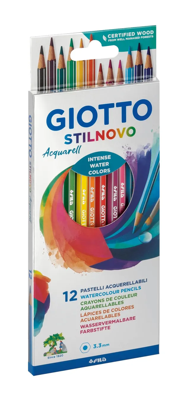 giotto-stilnovo-acquarell-tui-de-12-crayons-de-couleur-aquarellables-mine-3-3-mm image 1