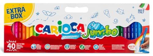 carioca-jumbo-lot-de-40-marqueurs-super-lavables-pointe-maxi-6-mm-couleurs-assor image 4