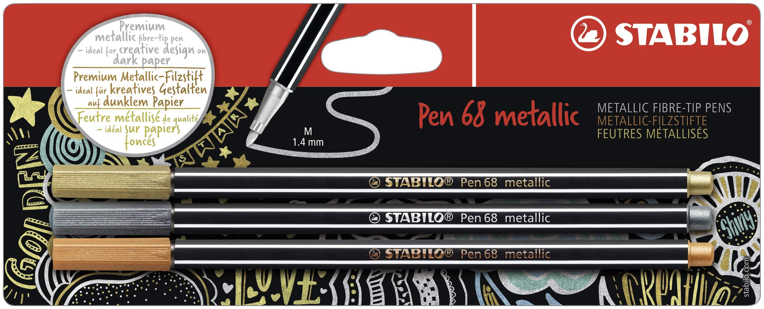 stabilo-pen-68-metallic-feutres-m-tallis-s-pointe-moyenne-lot-x-3-or-argent-cuiv image 1