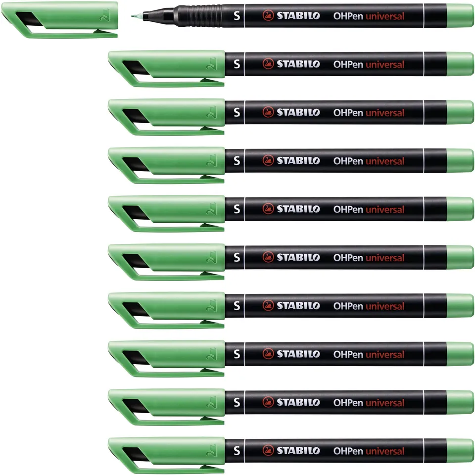 stabilo-ohpen-universal-marqueur-permanent-lot-x-10-vert-pointe-0-4-mm image 1