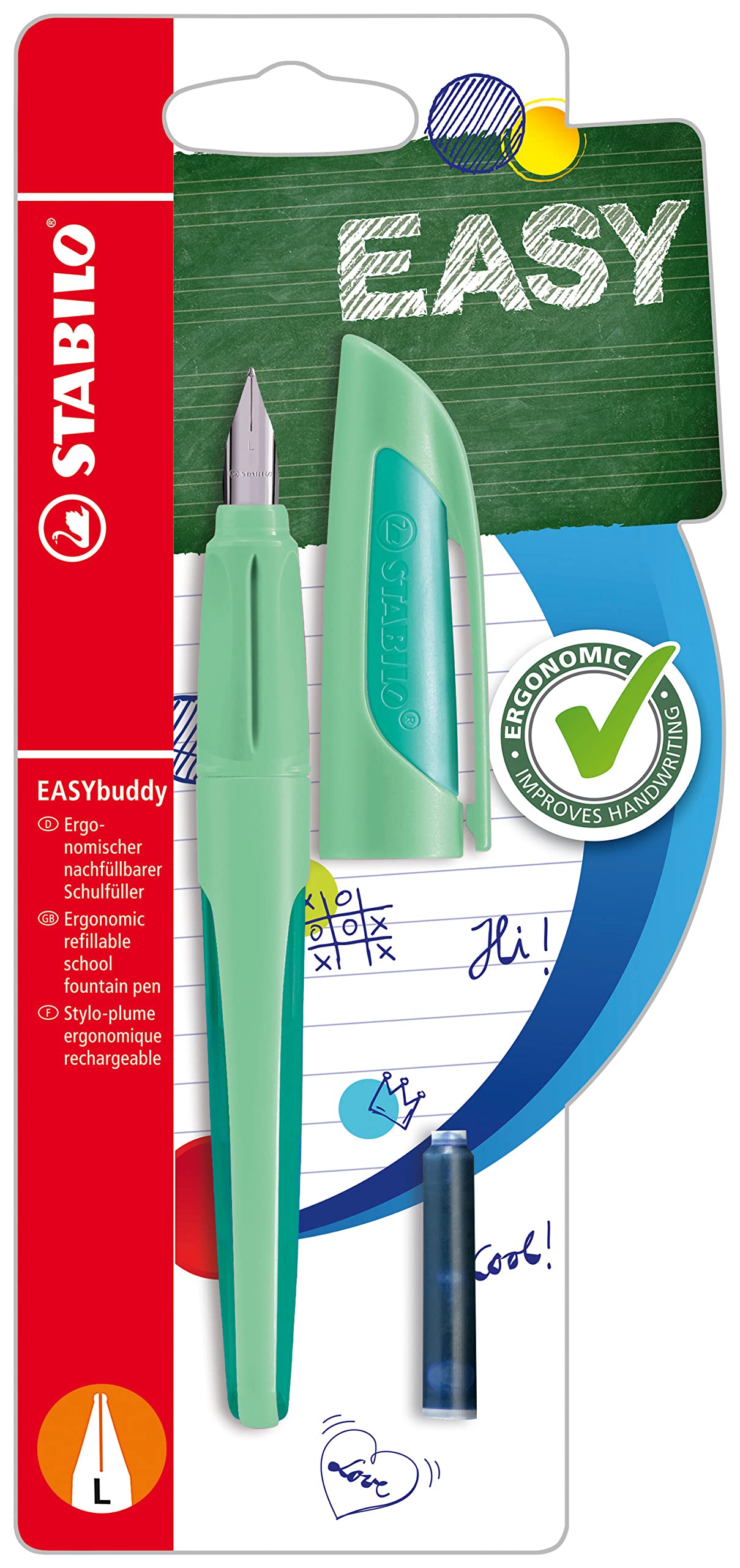 stabilo-easybuddy-stylo-plume-ergonomique-gaucher-plume-l-menthe-l-eau image 1