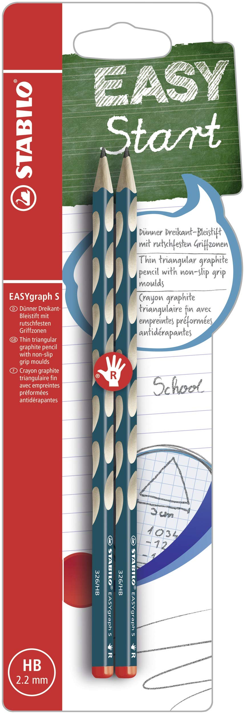 stabilo-easygraph-s-crayons-graphite-ergonomiques-droitiers-hb-blister-x-2-bleu- image 1