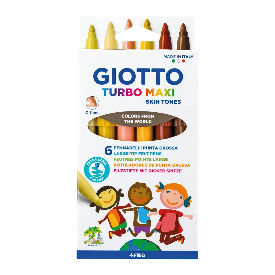 giotto-turbo-maxi-skin-tones-tui-de-6-feutres-tons-peau-pointe-5-mm image 1