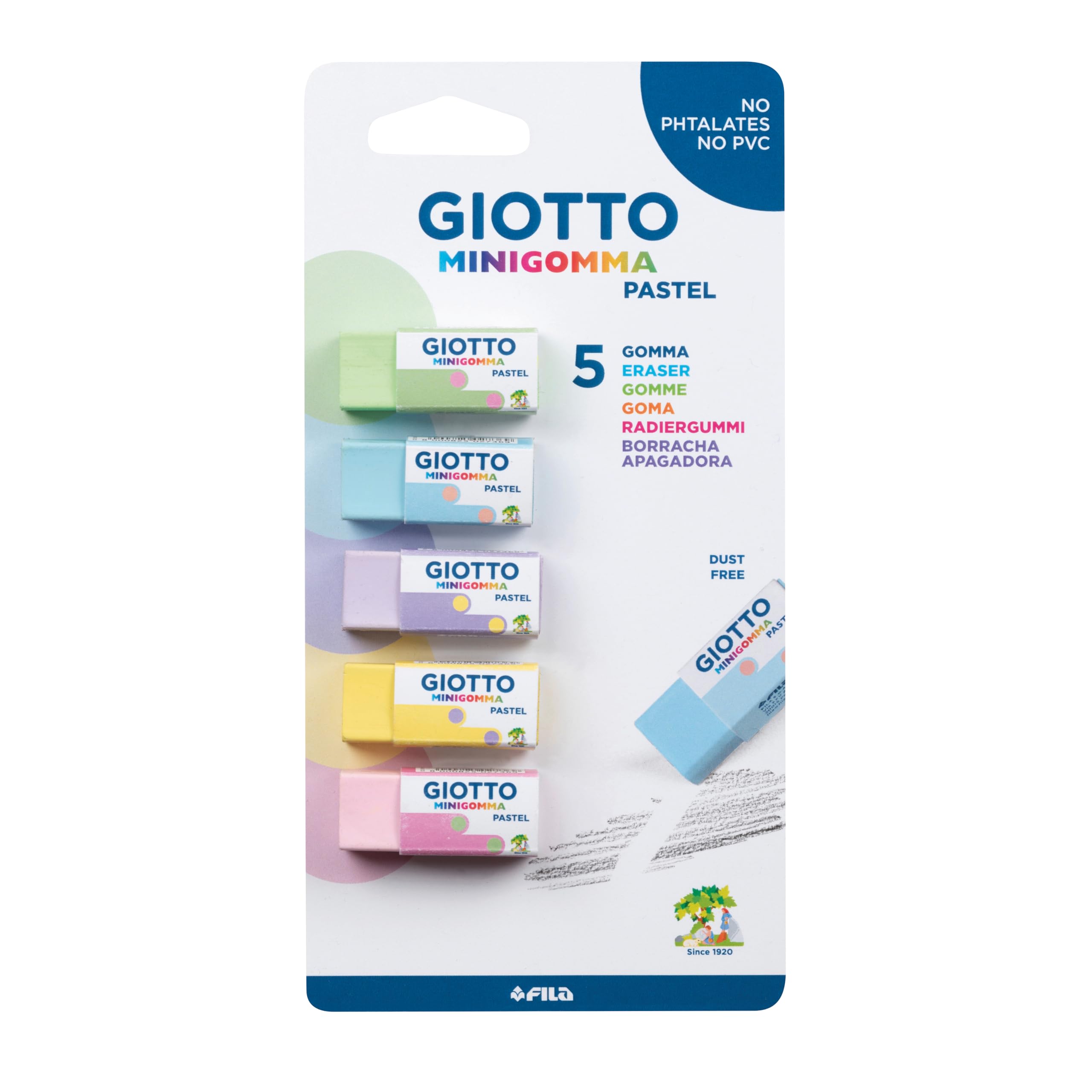 giotto-minigomma-eraser-5-mini-gommes-couleurs-pastel image 1