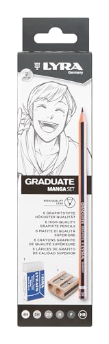 lyra-graduate-manga-set-6-crayons-graphite-4h-hb-avec-gomme-et-taille-crayon image 7