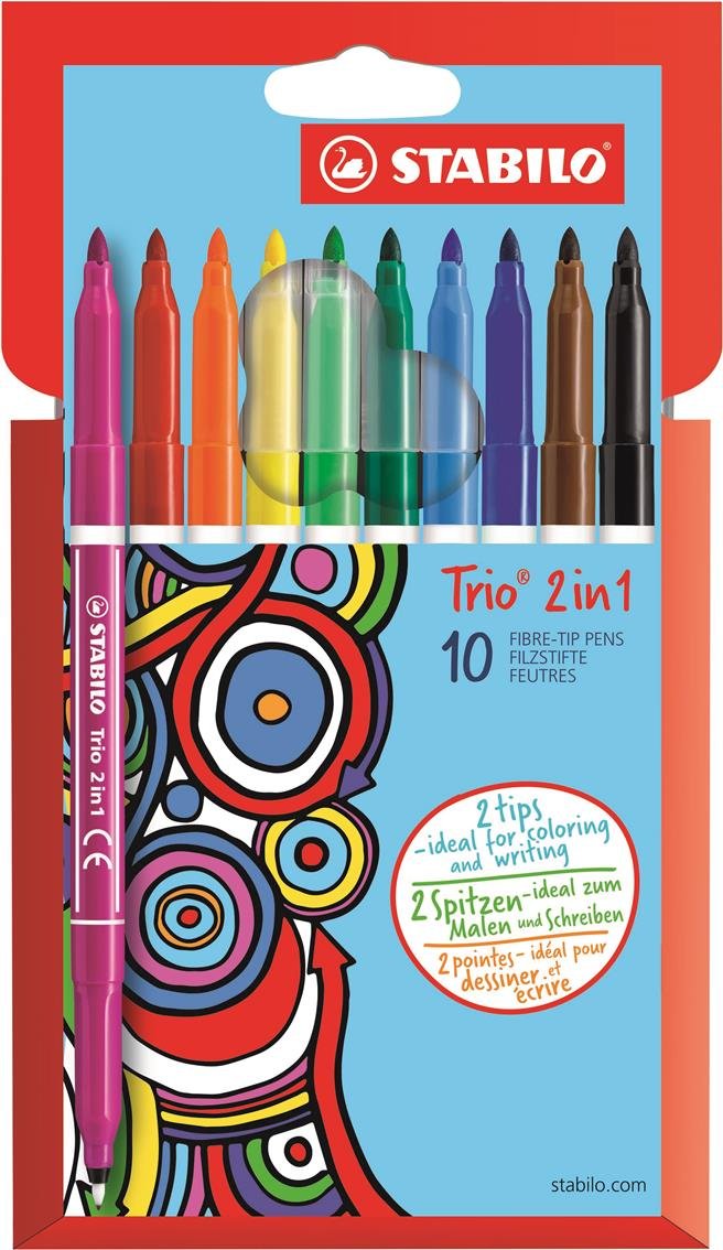 stabilo-trio-a-z-2in1-tui-carton-10-feutres-double-pointe-assortis image 1