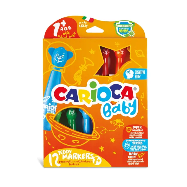 carioca-baby-teddy-markers-1-feutres-ergonomiques-lavables-antibact-riens-bo-te- image 1