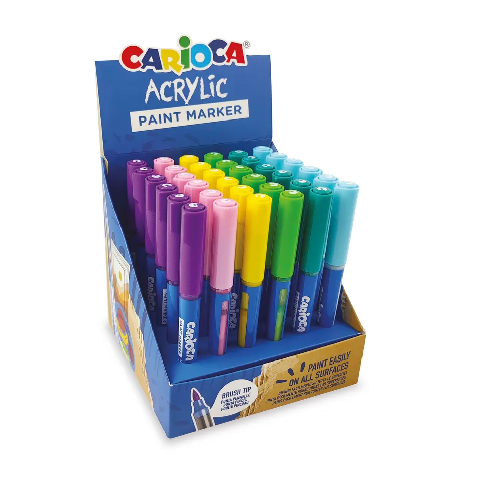 carioca-acrylic-paint-marker-display-de-36-marqueurs-acryliques-pointe-pinceau-6 image 1