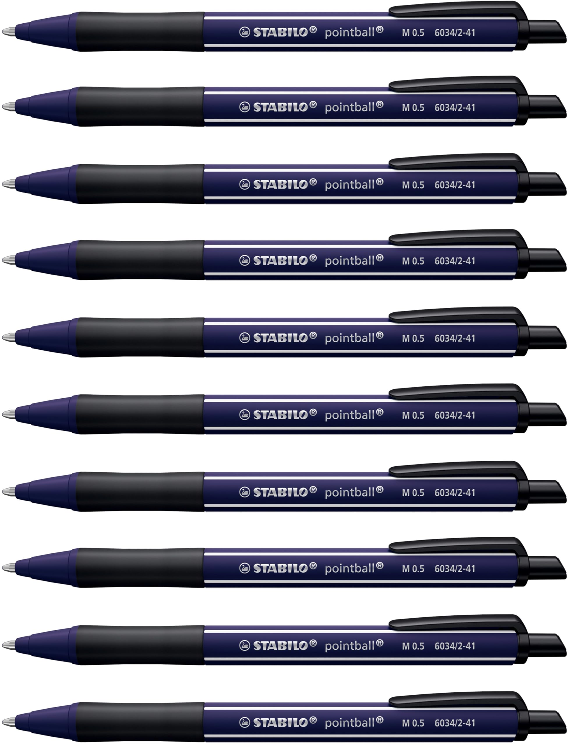 stabilo-pointball-wildflower-mauve-glycine-lot-10-stylos-bille-bleus-rechargeabl image 8