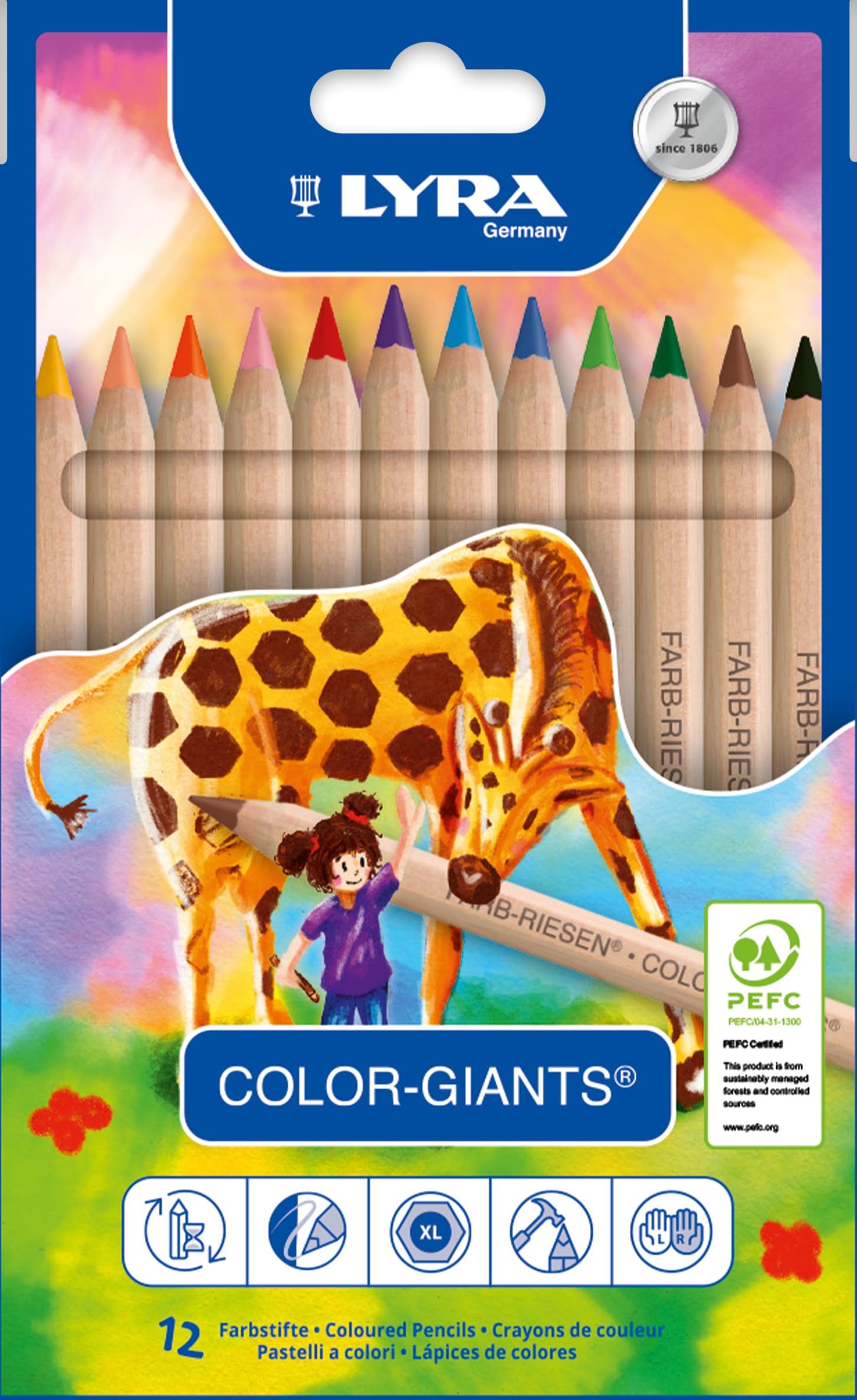 lyra-color-giants-nature-tui-12-crayons-de-couleur-gros-module image 1