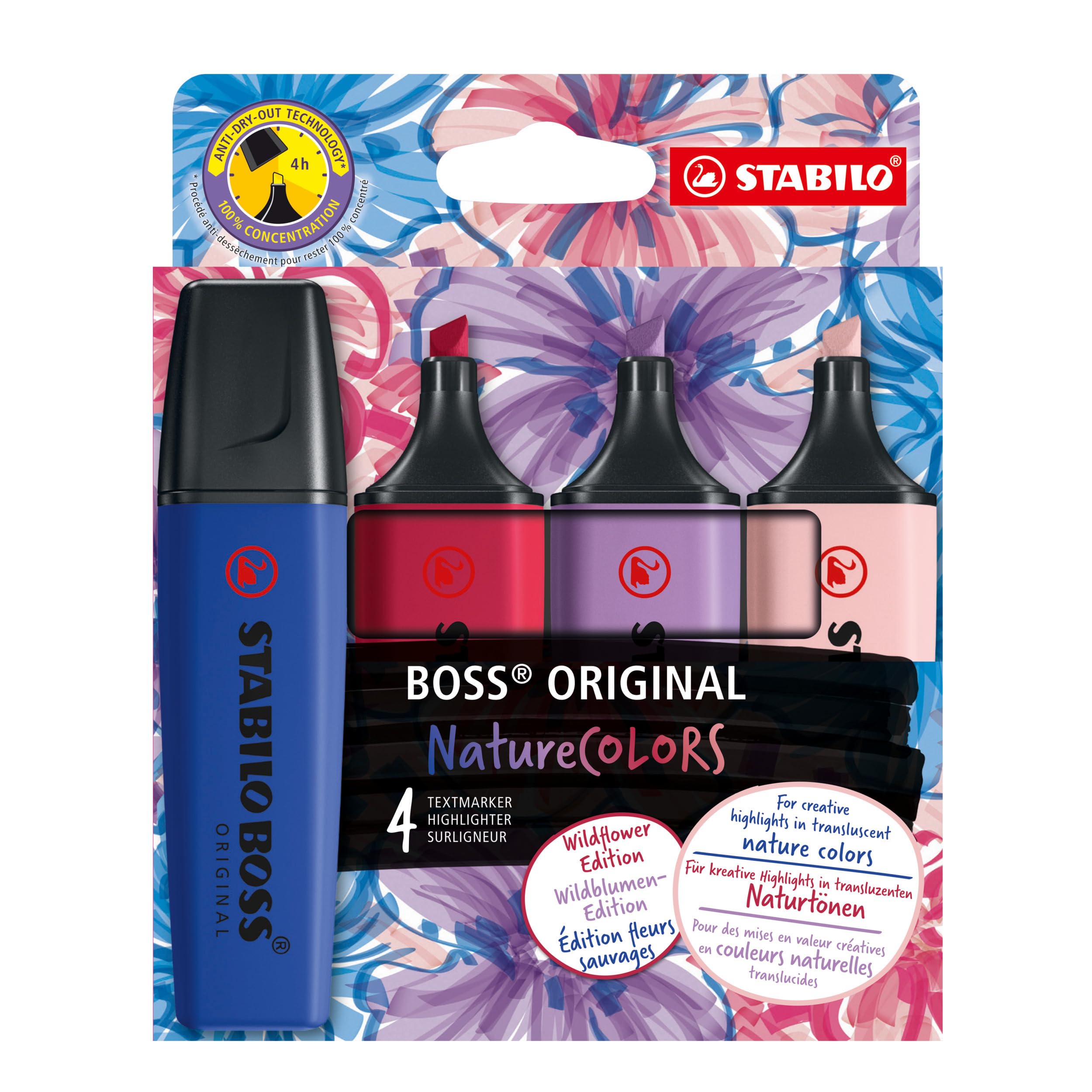 stabilo-boss-original-naturecolors-wildflower-edition-etui-x-4-surligneurs-flora image 1