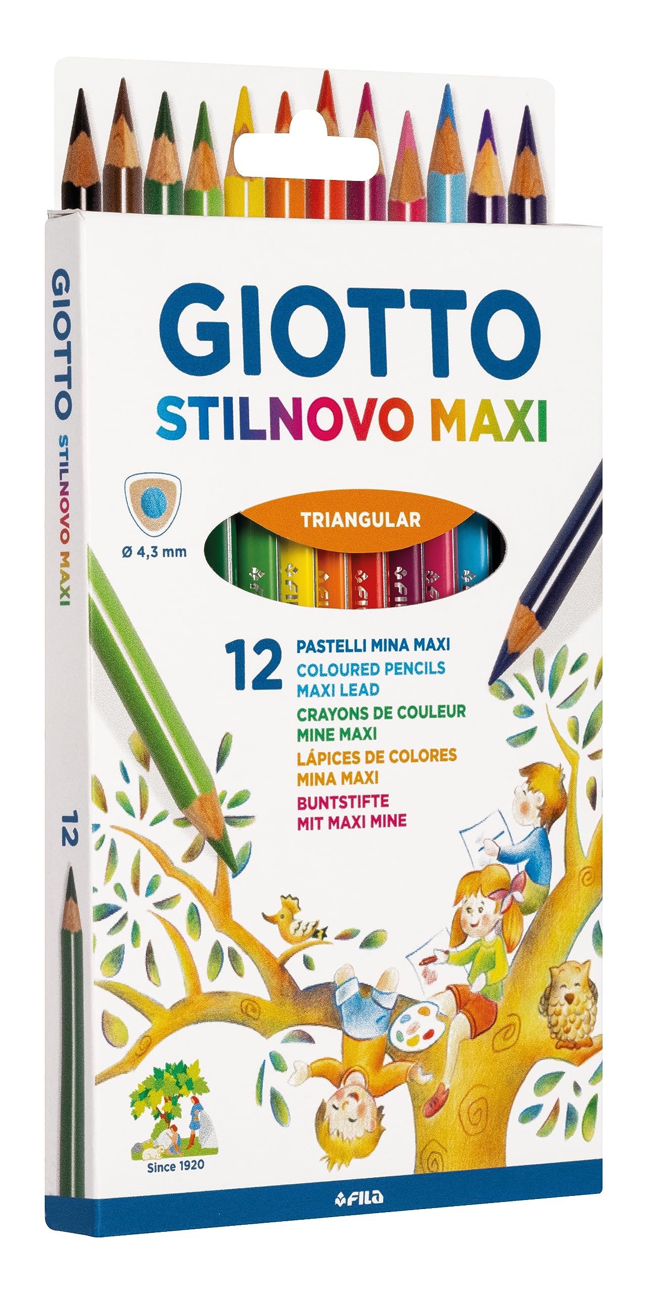 giotto-stilnovo-maxi-tui-12-crayons-de-couleur-triangulaires-4-3-mm image 2