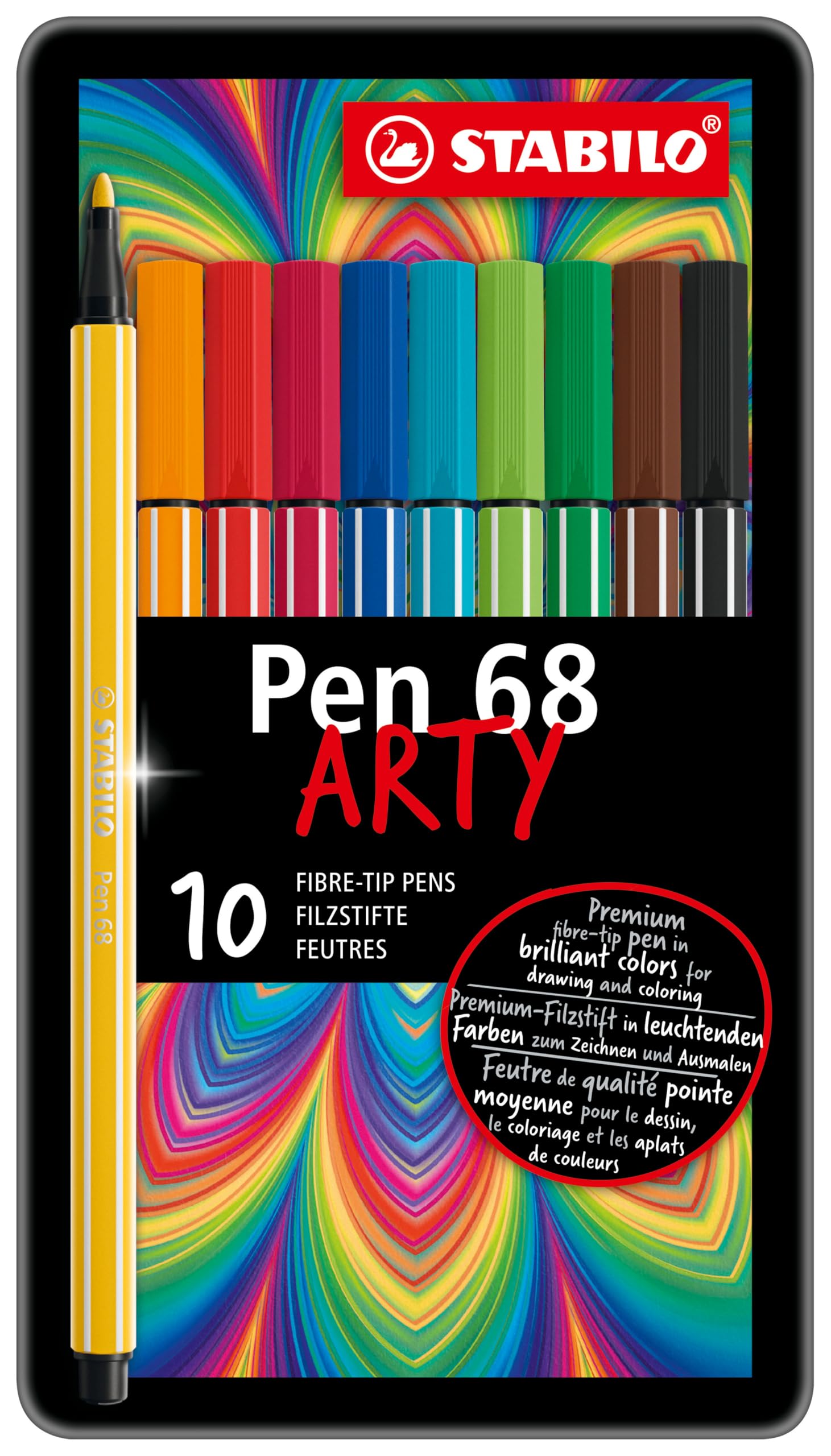 stabilo-pen-68-bo-te-m-tal-de-10-feutres-de-coloriage-pointe-ogive-1-mm-gamme-ar image 2