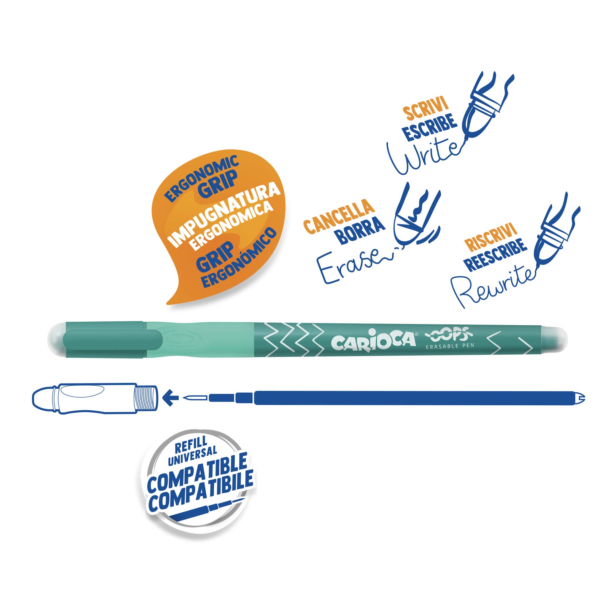 carioca-oops-vert-stylo-bille-effa-able-0-7-mm image 2