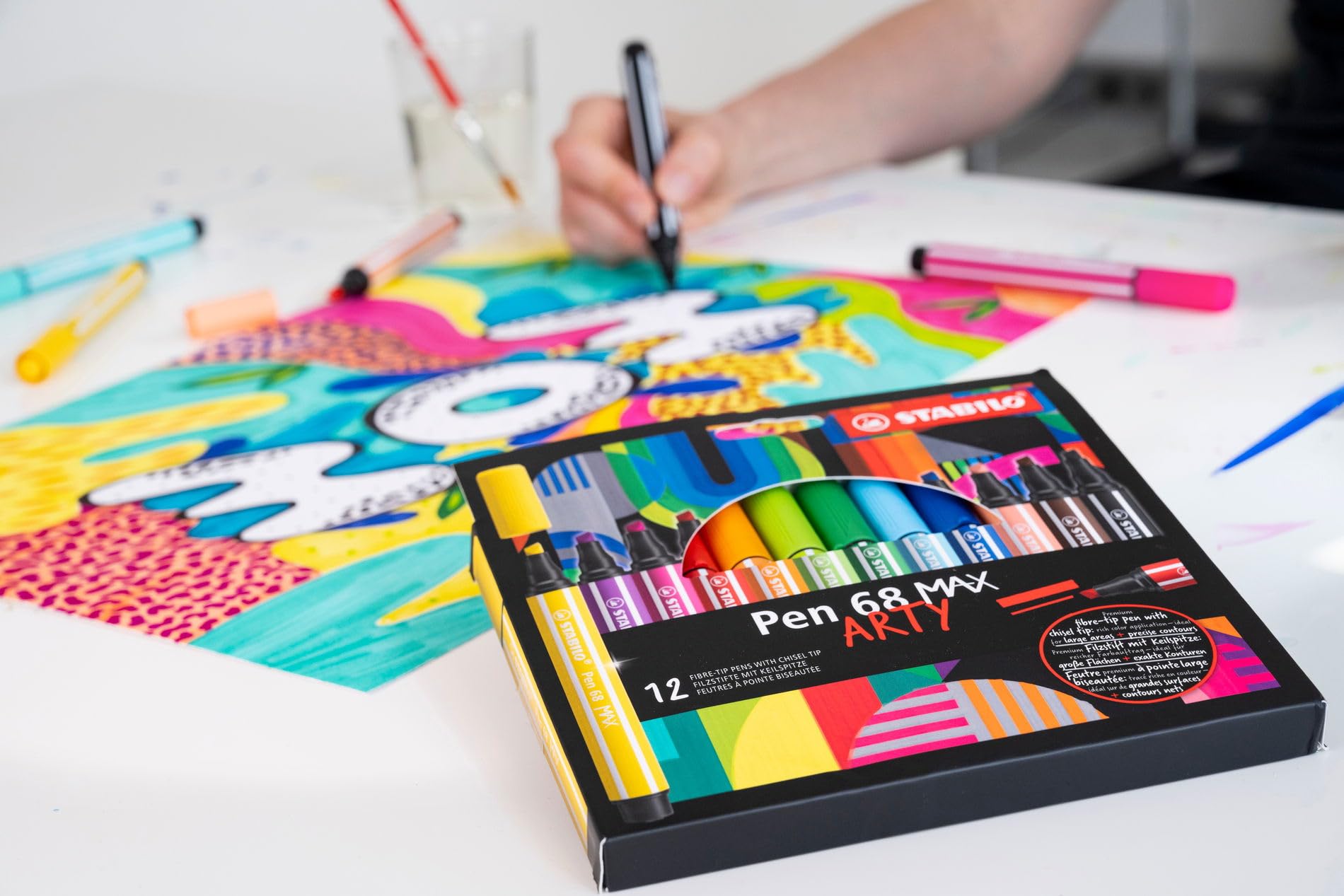 stabilo-pen-68-max-arty-feutres-coloriage-pointe-biseaut-e-tui-carton-x-24-color image 8