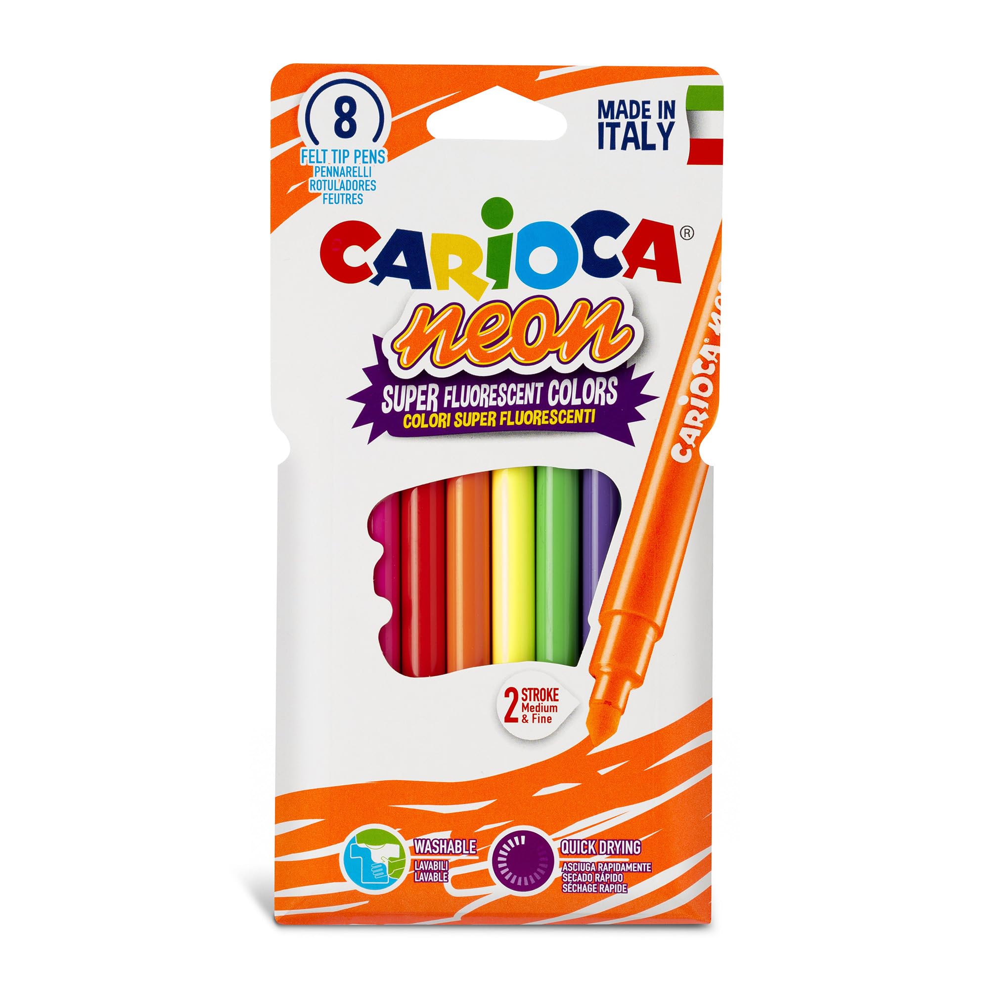 carioca-supercolor-neon-lot-de-8-marqueurs-fluorescents-double-pointe-2-5-5-mm-l image 1