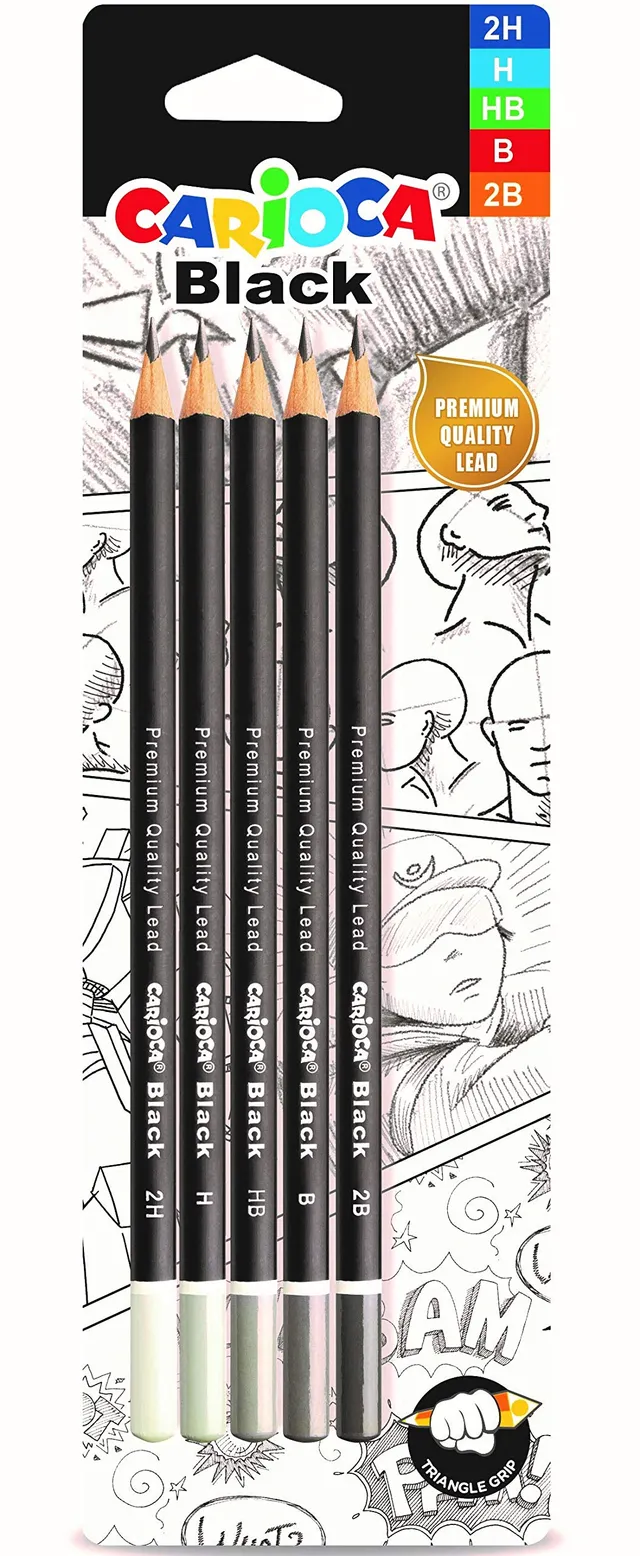 carioca-tita-set-de-5-crayons-graphite-2h-h-hb-b-2b image 1