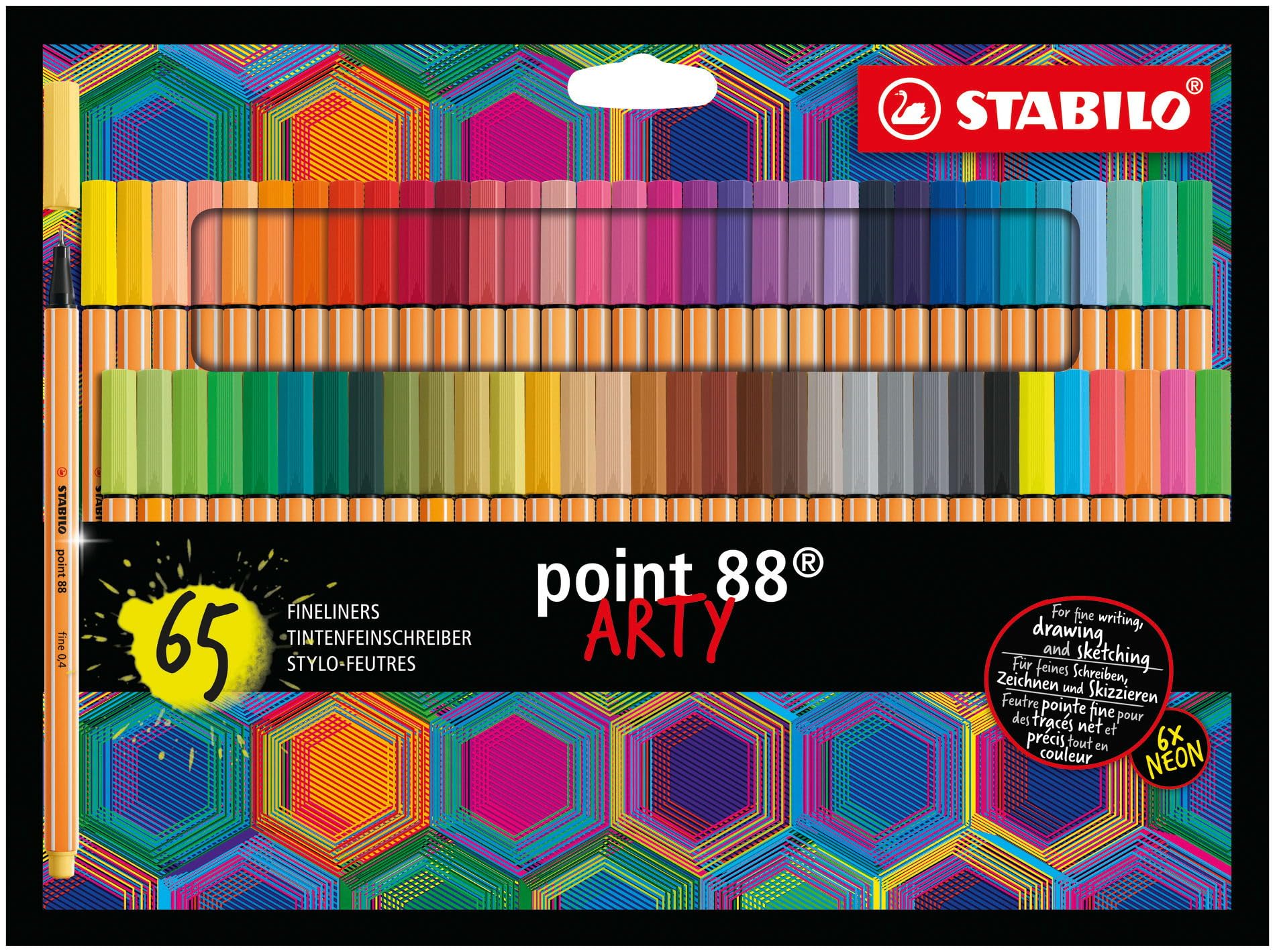 stabilo-point-88-arty-tui-carton-x-65-feutres-pointe-fine-0-4-mm-coloris-assorti image 1