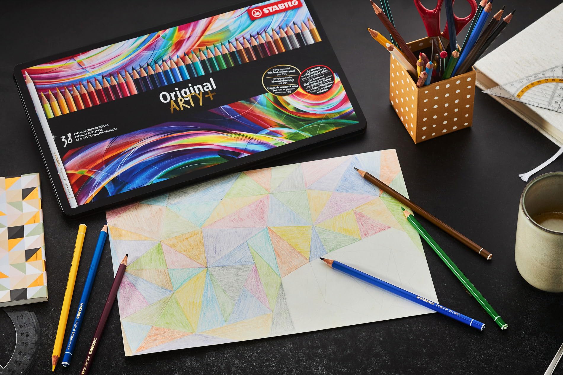 stabilo-original-arty-crayon-de-couleur-mine-fine-bo-te-m-tal-x-38 image 4