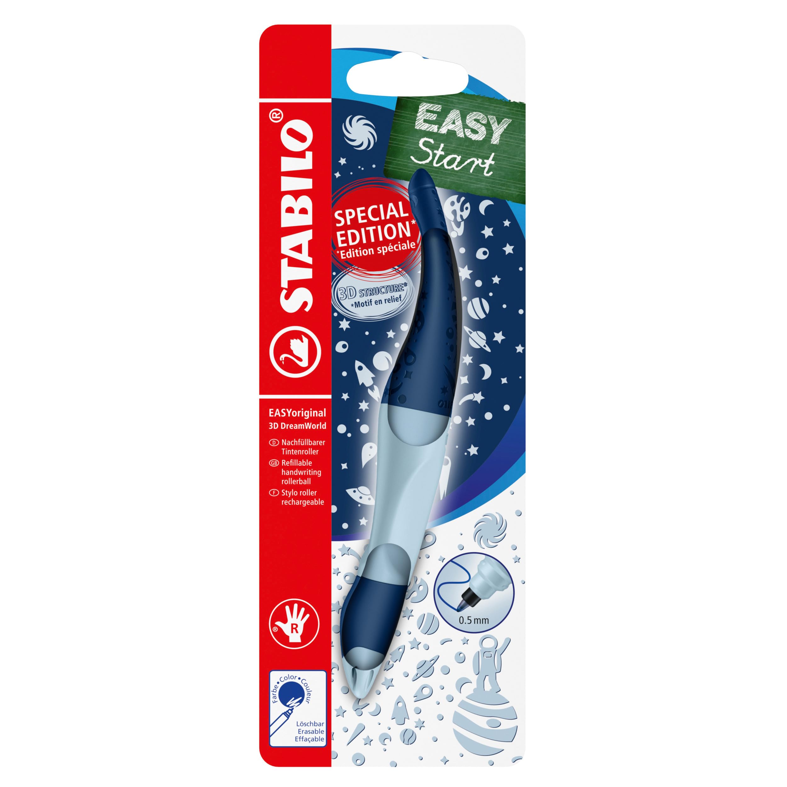 stabilo-easyoriginal-3d-dreamworld-stylo-roller-ergonomique-droitier-encre-bleue image 1