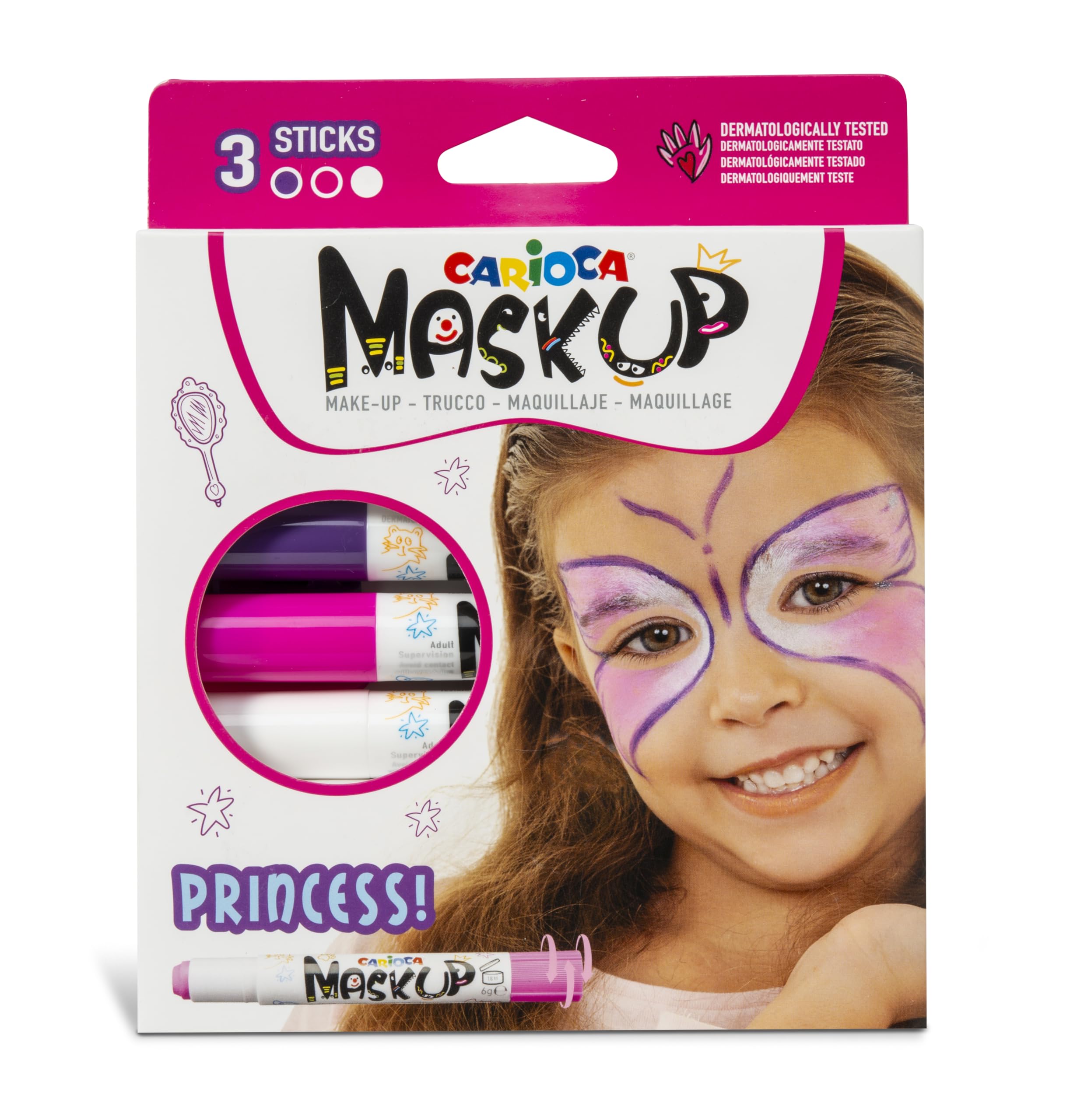 carioca-mask-up-princess-kit-de-peinture-visage-3-b-tons-de-maquillage-2-tutorie image 1