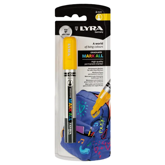lyra-graduate-marl-all-2mm-marqueur-permanent-jaune-blister-1 image 1