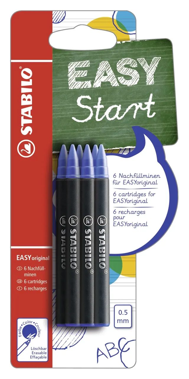 stabilo-easyoriginal-blister-de-6-recharges-pour-stylo-roller-ergonomique-encre- image 1