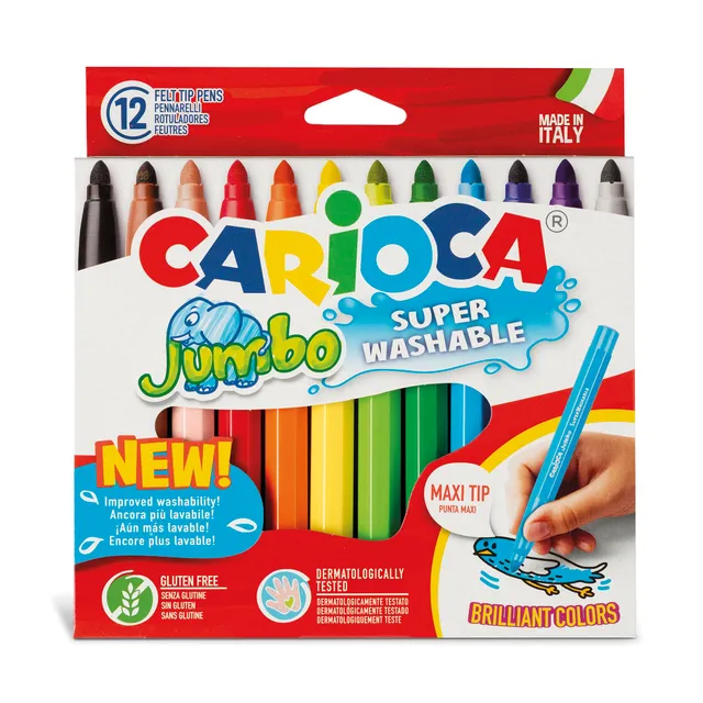 carioca-jumbo-bo-te-12-feutres-maxi-6-mm-coloris-assortis image 1