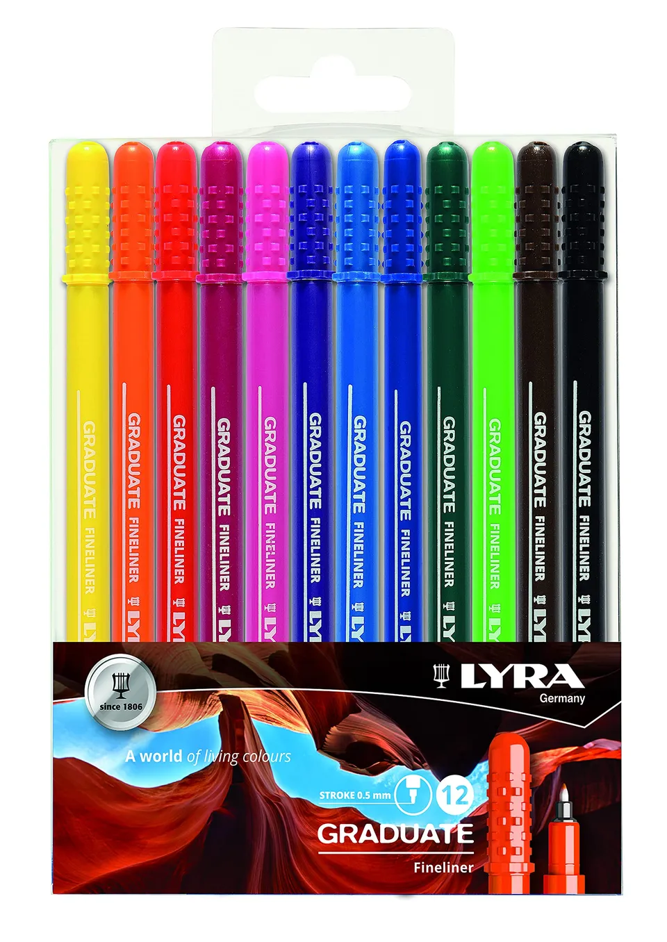 lyra-graduate-fineliner-pochette-12-feutres-fins-0-5-mm image 1