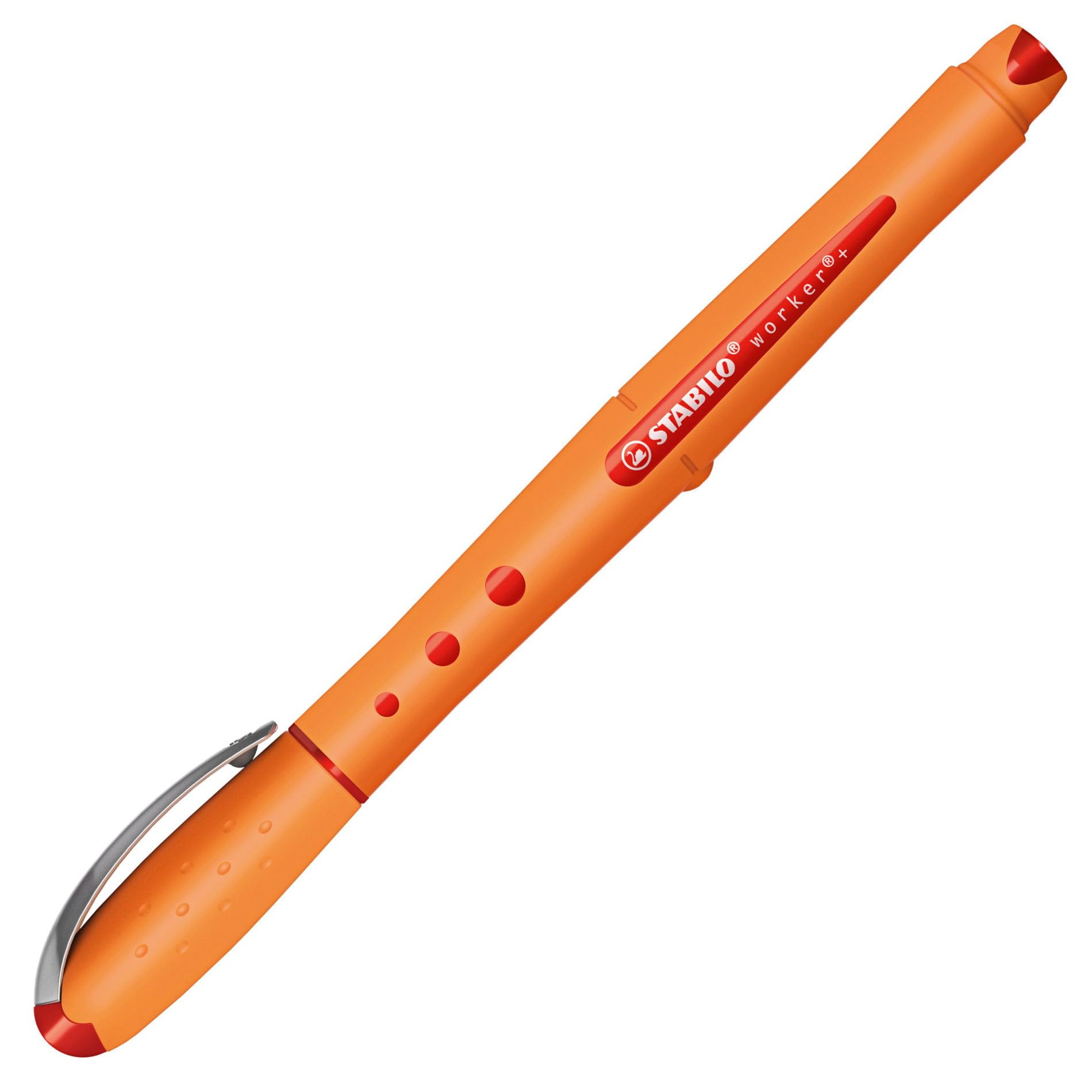 stabilo-worker-pochette-de-4-stylos-roller-pointe-fine-0-3-mm-noir-bleu-rouge-ve image 2