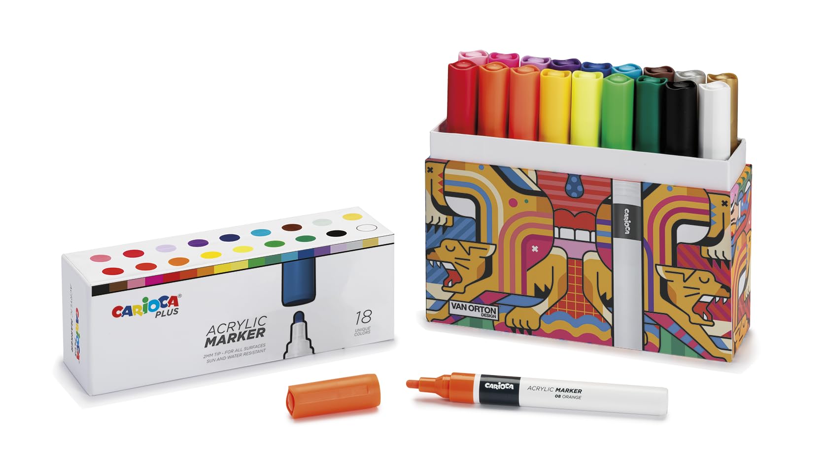 carioca-plus-marqueur-acrylique-bo-te-premium-18-feutres-2-mm image 1