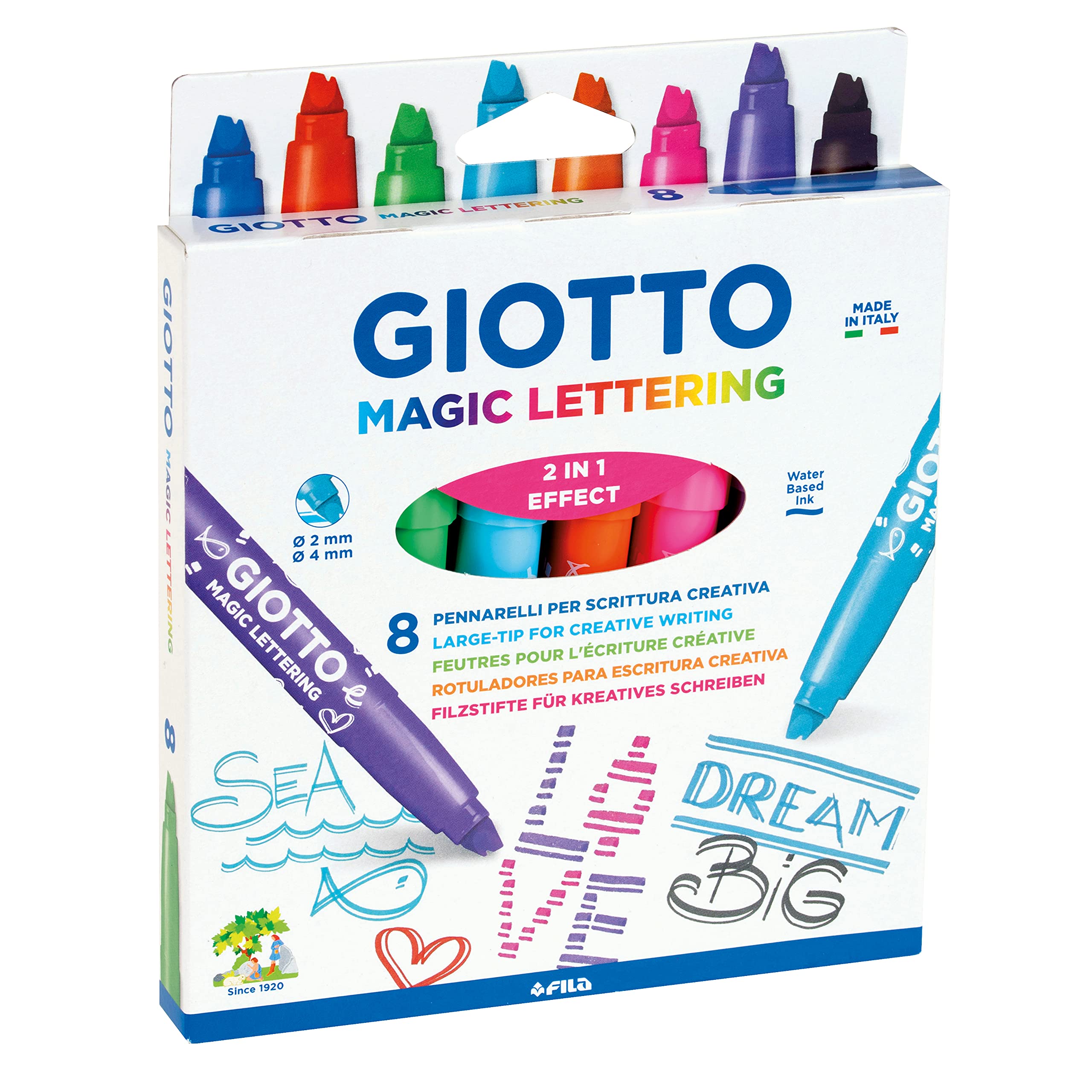giotto-magic-lettering-tui-8-feutres-pointe-large-pour-criture-cr-ative-et-lettr image 1