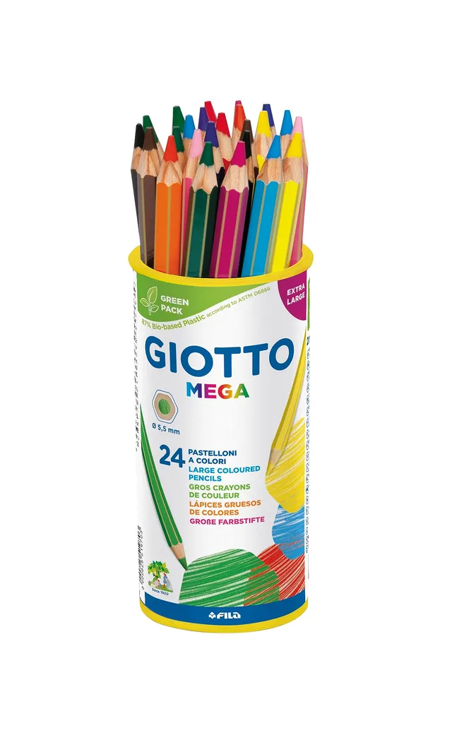 giotto-mega-pot-de-24-crayons-de-couleur-mine-extra-large-5-5-mm image 1