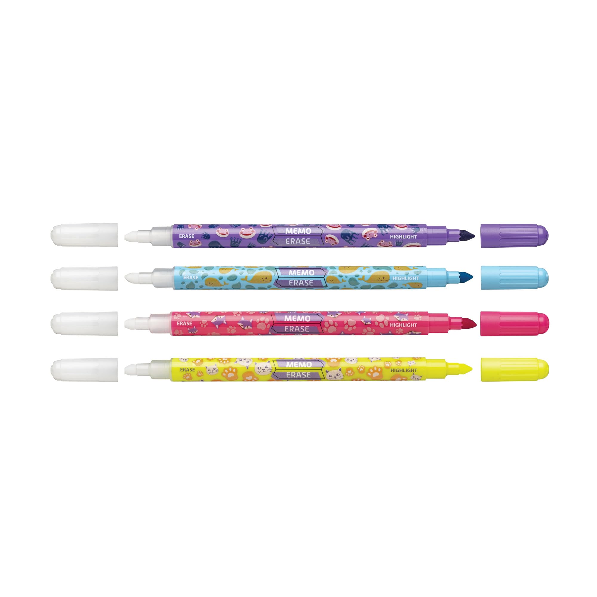 carioca-memo-erase-surligneurs-effa-ables-lot-de-4-fluo-double-pointe-avec-gomme image 4