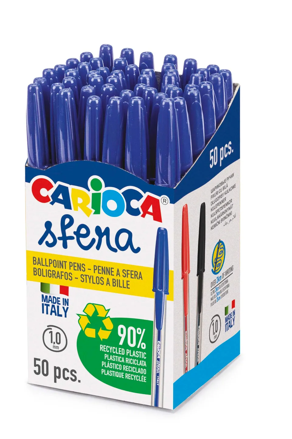 carioca-sfera-flowpack-bo-te-50-stylos-bille-bleus-pointe-1-mm image 1