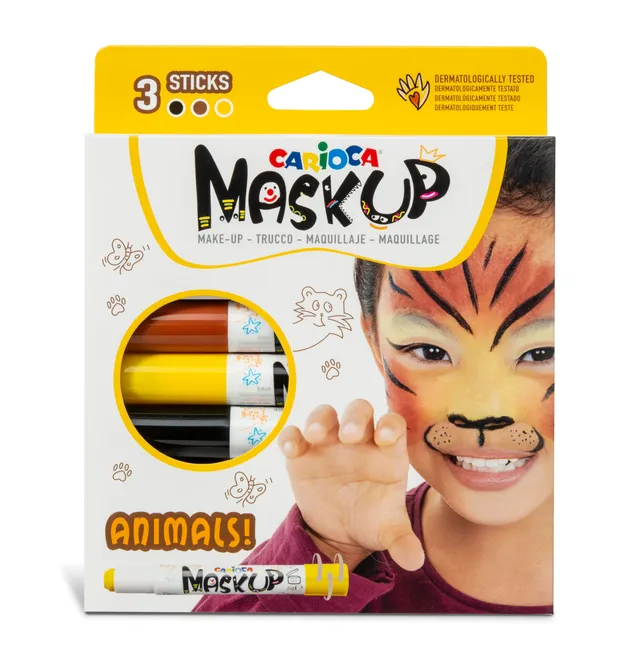 carioca-mask-up-animaux-kit-de-peinture-faciale-3-b-tons-de-maquillage-2-tutorie image 1