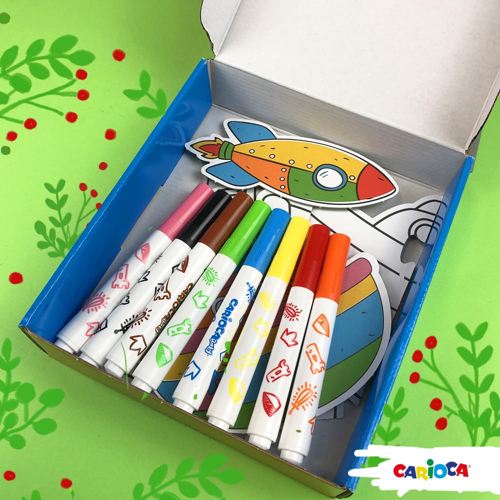 carioca-marker-2-feutres-extra-larges-pointe-ogive-x6-pour-d-s-2-ans image 2