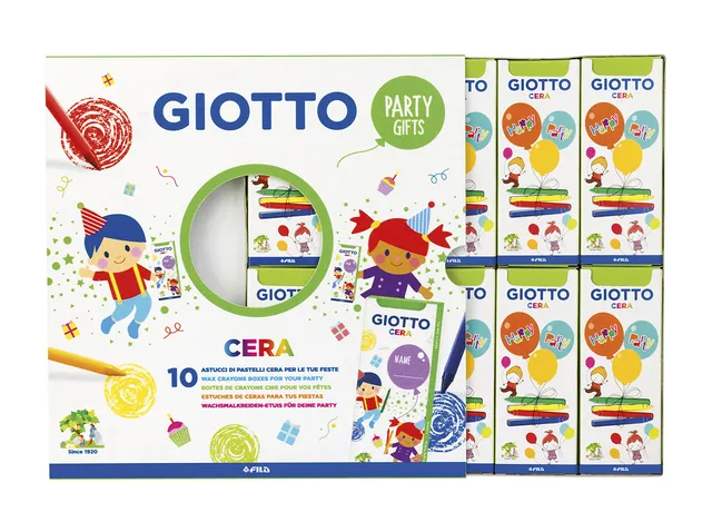 giotto-cera-party-gift-lot-10-bo-tes-de-4-crayons-cire-assortis image 1