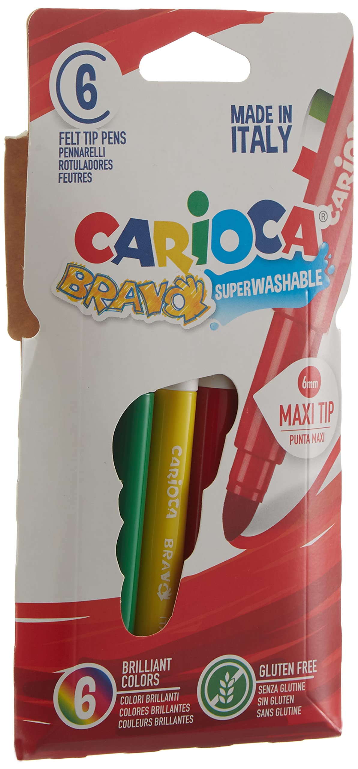 carioca-bravo-6-feutres-extra-bold-pointe-ogive-6-mm-boite-carton image 2