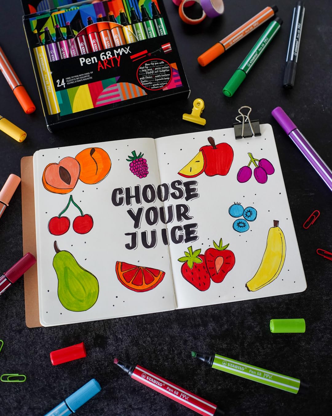 stabilo-pen-68-max-arty-etui-12-feutres-coloriage-pointe-biseautee image 5