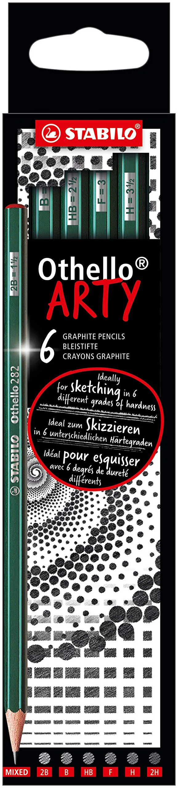 stabilo-othello-arty-crayon-graphite-tui-x-6-duret-s-2b-2h image 1